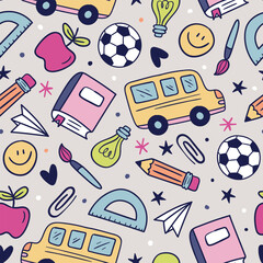 Back To School Pattern Hand Drawn Back To School Background