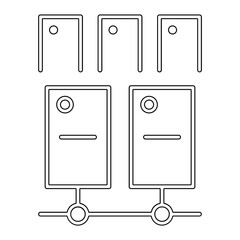 Server icon in line style