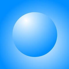A high-resolution digital illustration featuring a smooth blue sphere with soft gradient lighting.