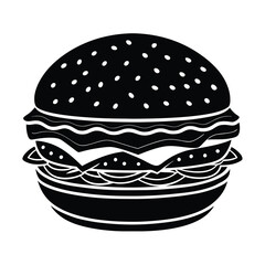 Classic burger silhouette a timeless fast food 02