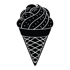 Cone ice cream silhouette a classic summer treat 02