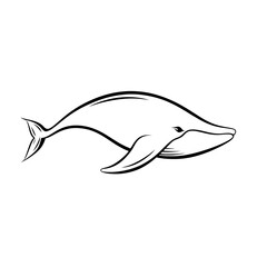 Naklejka premium Majestic Whale Line Art | Minimalist Marine PNG
