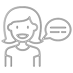 Talking icon in line style