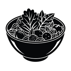 Healthy salad silhouette fresh and simple design 04