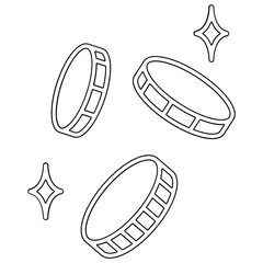 Coin icon in line style
