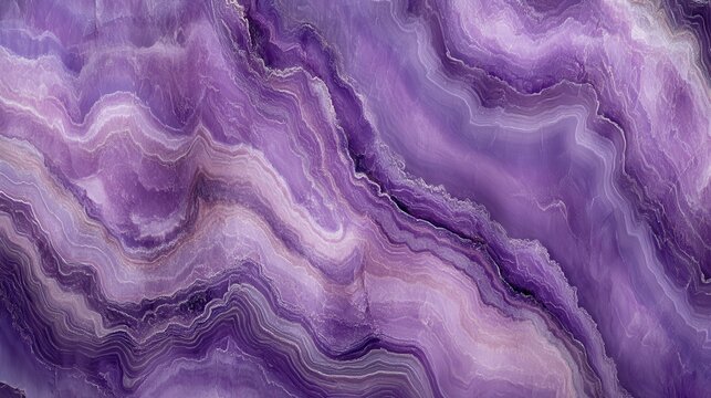 Abstract purple agate stone layers with wavy banding pattern