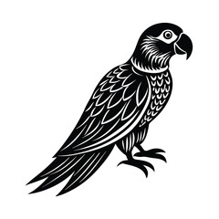 Siting parrot silhouette vector art and graphic 01