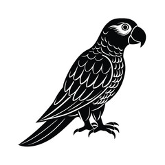 Siting parrot silhouette vector art and graphic 02