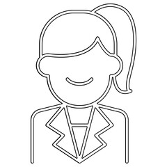 Businesswoman icon in line style
