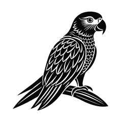 Siting parrot silhouette vector art and graphic 03