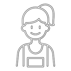 Woman runner icon in line style