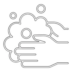 Washing hands icon in line style