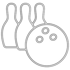 Bowling icon in line style