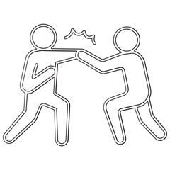 Fighting icon in line style