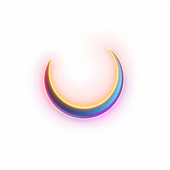 Moon holographic 3D icon. neon symbol vector illustration isolated on white background. Generative AI