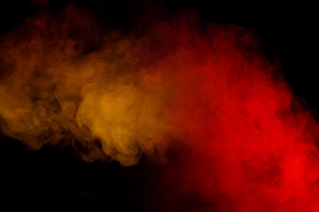 Purple and blue steam on a black background.