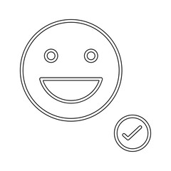 Happy mood icon in line style