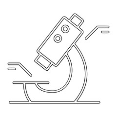 Microscope icon in line style