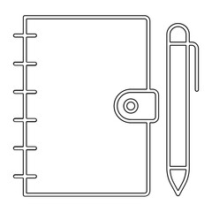 notebook icon in line style