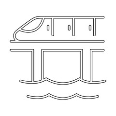 Train icon in line style