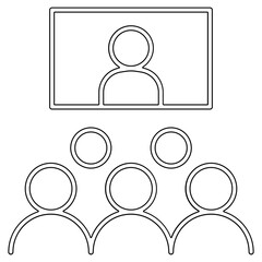 Video conference icon in line style