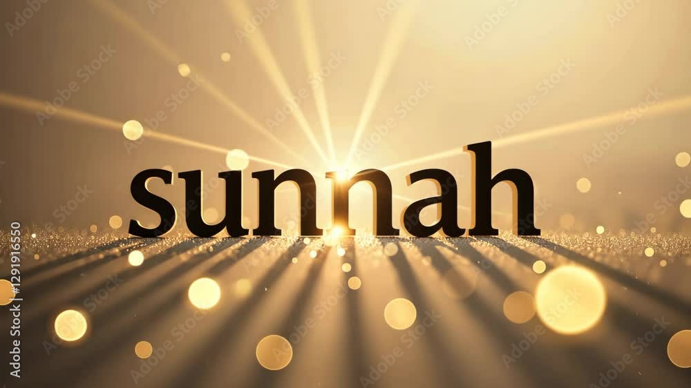 Poster the word sunnah is written in black letters on a white background. the letters are outlined in black