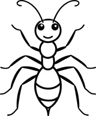 Ant artist silhouette vector illustration 