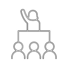 Obraz premium Woman leader icon in line style