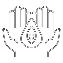 Herbal oil icon in line style