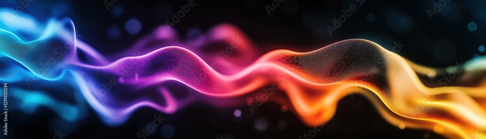 Aufkleber abstract wave background with colorful lights creating a dynamic and vibrant visual effect