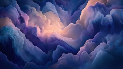 Abstract background showcasing different dark colors with layers of clouds merging into a serene atmosphere