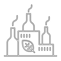 Eco factory icon in line style