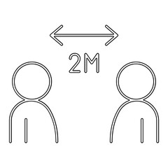Social distancing icon in line style