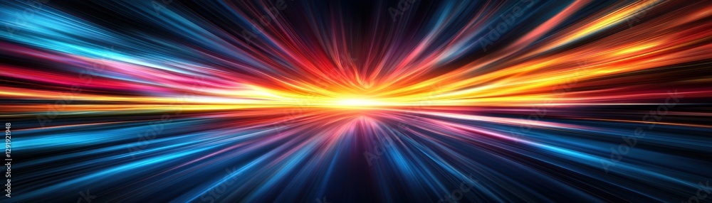 Poster abstract background featuring colorful lines and dynamic light effects in a modern design compositio