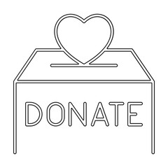 Love donation icon in line style