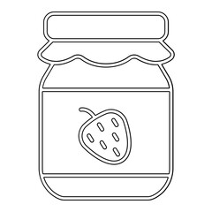 Strawberry jam icon in line style