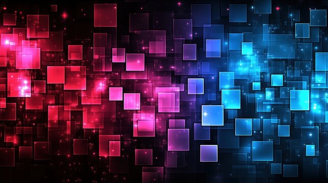 EDM style background with vibrant squares and glowing lights creating a dynamic visual experience for events and music festivals