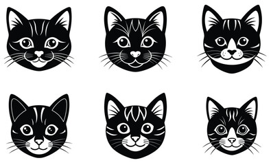 "Adorable Tabby Cat Illustrations with Striking Stripes"
