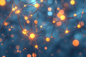 Fototapeta premium network of glowing connections in blue background