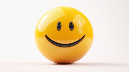 Fototapeta premium Gleeful Yellow Smiley Face Symbolizing Joy and Simple Happiness