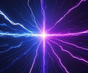 Obraz premium Abstract High-Energy Electric Discharge with Neon Glowing Sparks