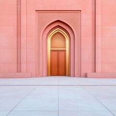 Fototapeta premium Architectural Doorway with Arch and Carved Details