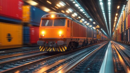 Fototapeta premium Modern freight trains – the basis of international logistics