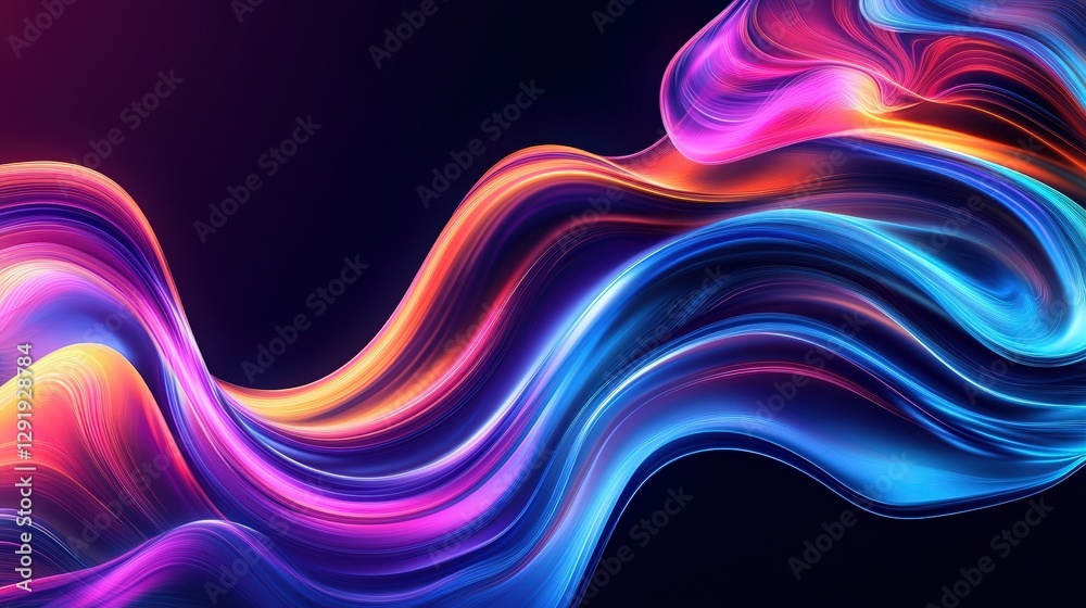 Aufkleber abstract colorful lines background design with smooth curves and gradients for creative projects and