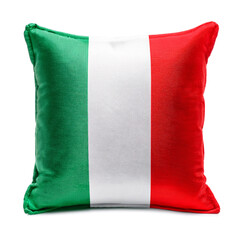 イタリアの国旗のクッション。白背景。(Italy flag cushion on white background.)
