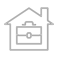Work from home icon in line style
