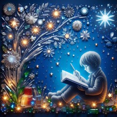 Naklejka premium reading stimulates a child's creativity 34