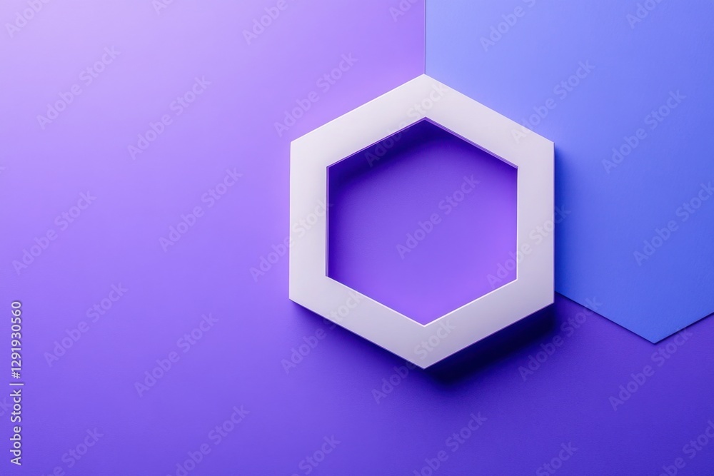 Fototapete a photo displaying a hexagonal design on a purple and blue background minimalistic geometric design 