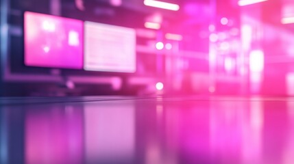 High-Tech Control Room with Glowing Effects and Soft Light