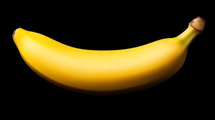 Isolated ripe banana on black background